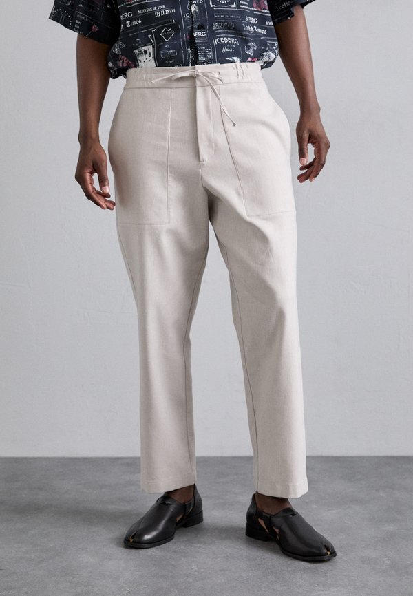 PANTALONE TESSUTO - Trousers - rigato milk stucco