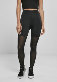 Urban Classics - HIGH WAIST TRANSPARENT TECH - Leggings - black Miniaturebillede 1