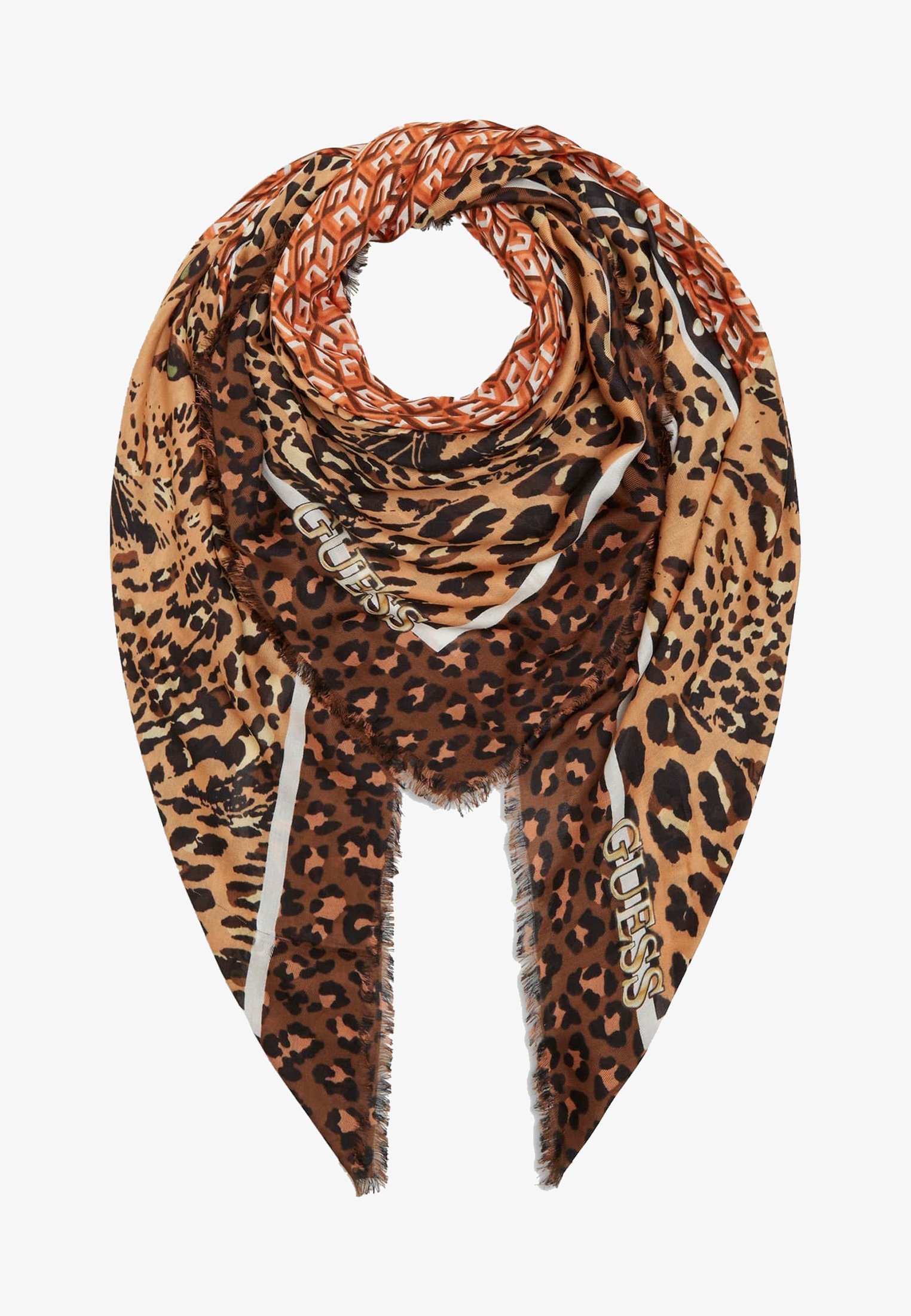Guess Animal Tiger Print Schal Braun Zalando De