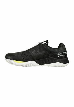 Tennisschuh für Sandplätze - black white safety yellow