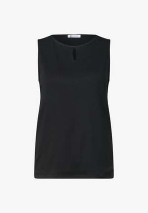 Street One, TOP MIT RUNDHALS UND CUT-OUT-DETAIL - Top - black