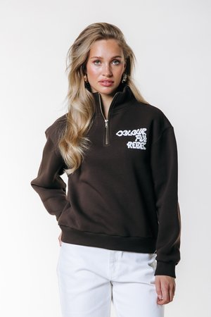 UNI LOGO WAVE ZIP - Sportska majica - brown