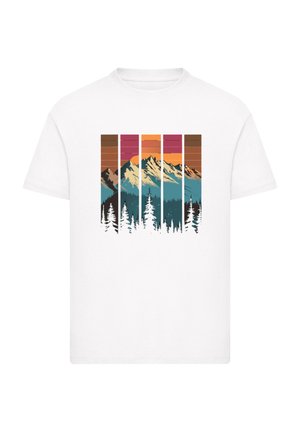 BERG SONNENUNTERGANG RETRO - Print T-shirt - weiß
