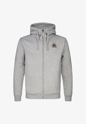 SIKSILK, ESSENTIALS FULL HOODIE - Sweater met rits - grey marl