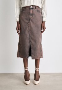Mads Nørgaard KETLY SKIRT - Teksaseelik - brown