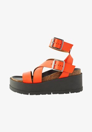 Next ULTRA CHUNKY REGULAR FIT - Ankle cuff sandals - coral pink