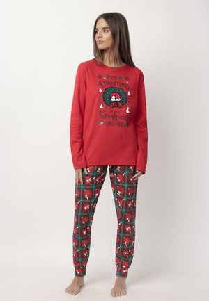 PEANUTS MANGA LARGA REINDEER CROSSING SET - Conjunto de pijama - rojo