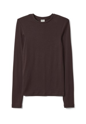 Stefanel, REGULAR-FIT CREW-NECK T-SHIRT. - Camiseta de manga larga - dark brown