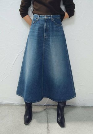 Falda acampanada - denim blue