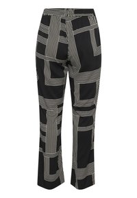 Kaffe Curve KCDONNA  - Bukser - black beige graphic lines