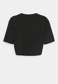 Sort cropped t-shirt lavet af bomuld, med rund halsudskæring og korte ærmer, med en glat tekstur og et ensartet design.