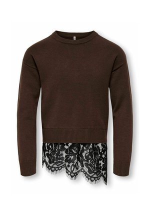 ONLY GIRLS, KNITTED TOP KOGEVIE KNITTED TOP - Pullover - coffee bean