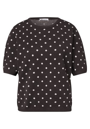 Street One, KURZARM PULLOVER MIT RUNDHALS UND MUSTER - T-shirt imprimé - black coffee