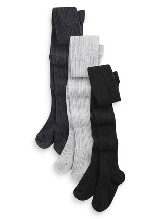 3 PACK CABLE - Calcetines por encima de la rodilla - black