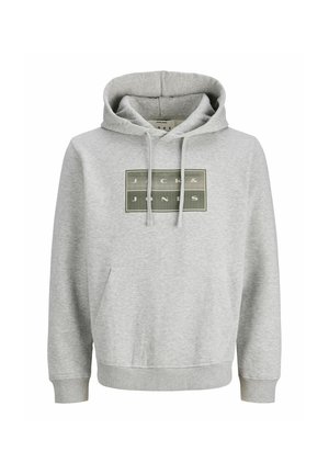 Jack & Jones, HOODIE LOGO HOODIE - Hoodie - light grey melange