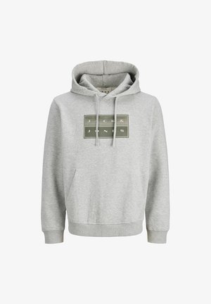 Jack & Jones, HOODIE LOGO HOODIE - Hoodie - light grey melange
