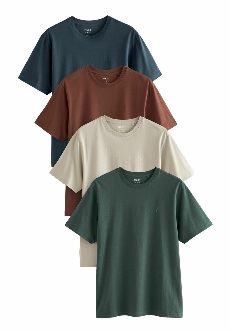 Next 4 PACK REGULAR - Paprasti marškinėliai - blue light grey brown green