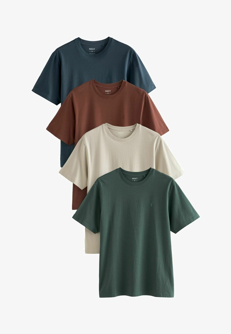 Next 4 PACK REGULAR - Pamata T-krekls - blue light grey brown green
