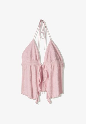 RUFFLED STRAPPY HALTER - Débardeur - light pink