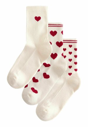 HEARTS 3 PACK - Sokid - red cream
