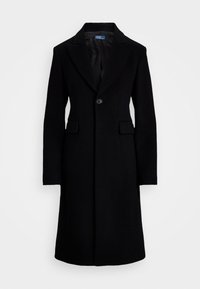SINGLE-BREASTED WOOL COAT - Mantel -  black