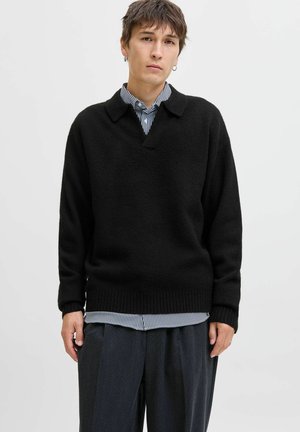 EINFARBIG  - Strickpullover - black