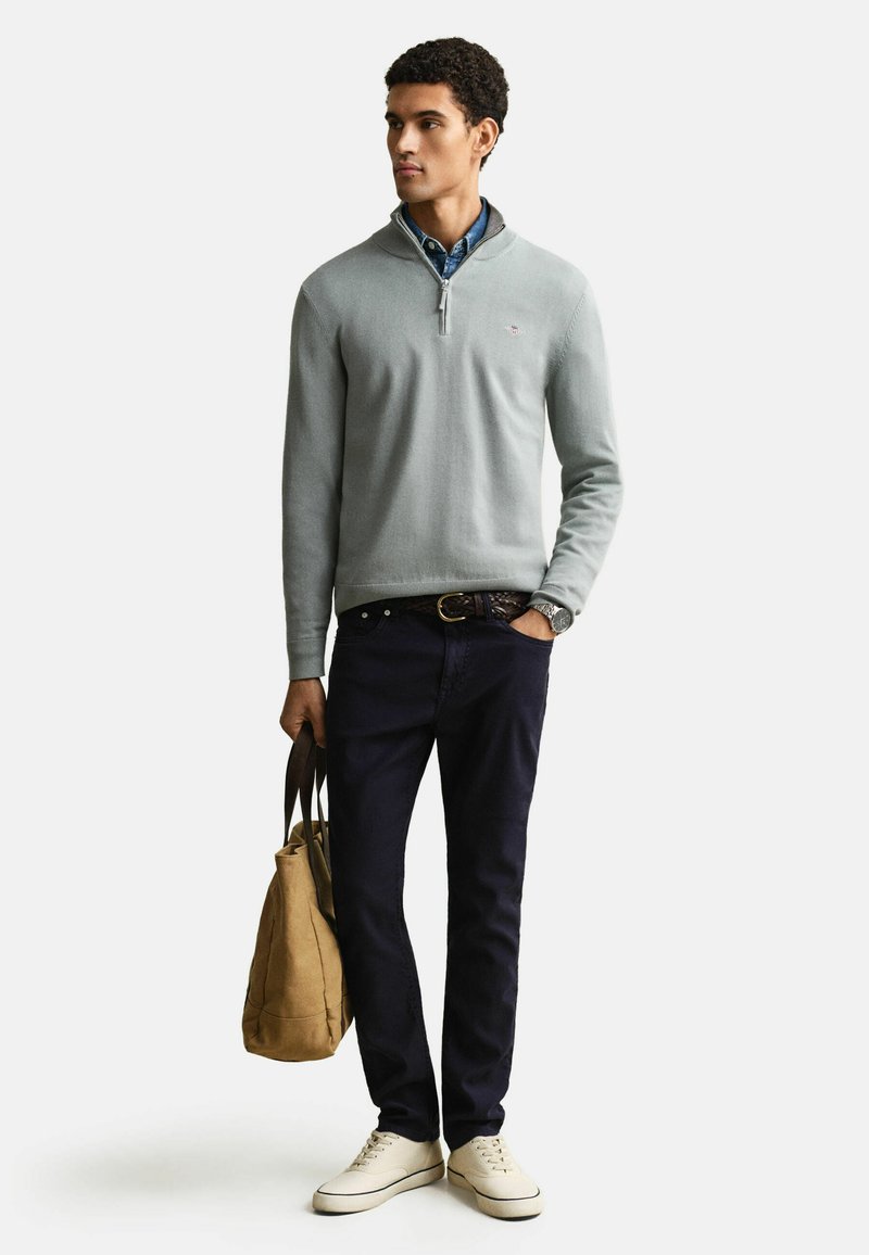GANT CLASSIC COTTON HALF ZIP - Svetr - ceramic grey