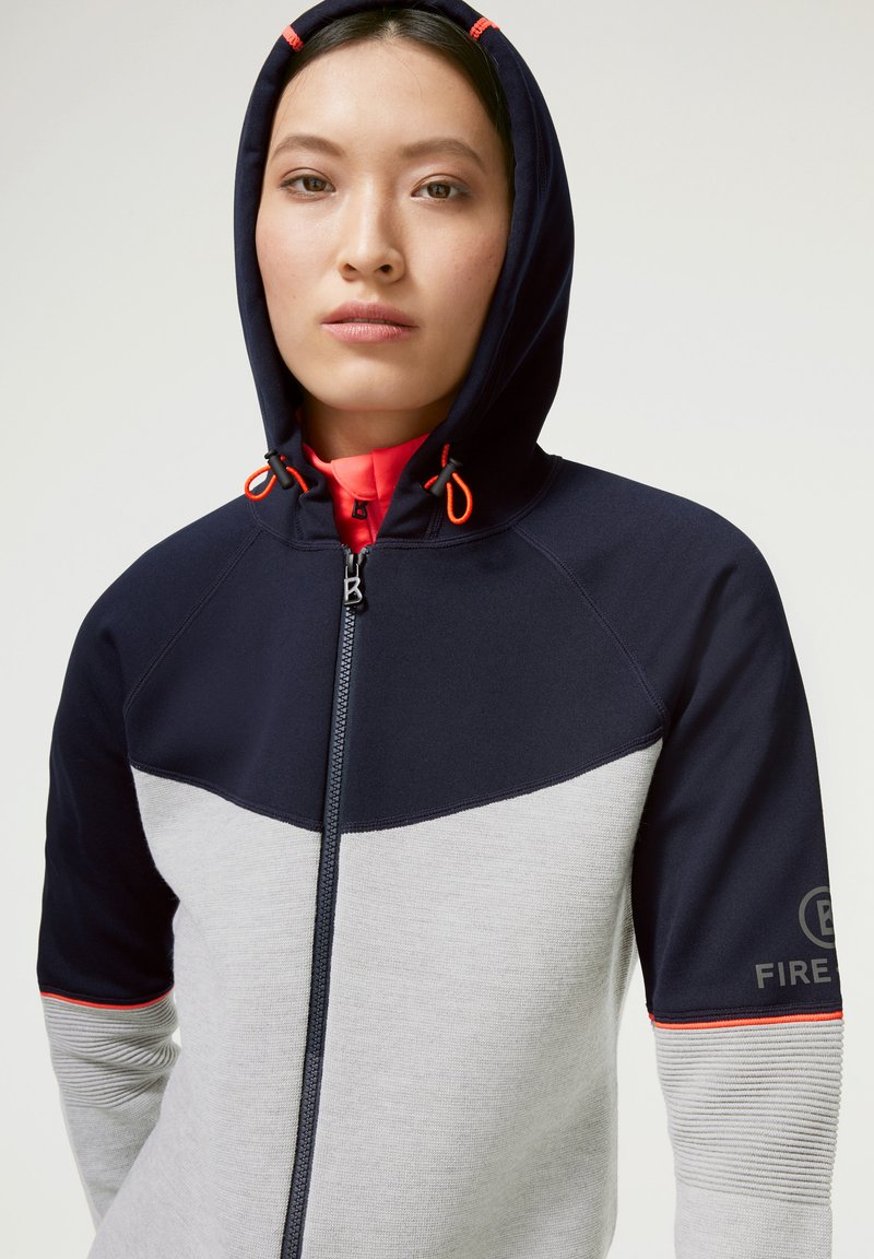 Damen Sportbekleidung | Bogner Fire + Ice Sweatjacke hellgrau/navy-blau/hellgrau - TQ01251 Damen Sportbekleidung | Bogner Fire + Ice Sweatjacke hellgrau/navy-blau/hellgrau - TQ01251