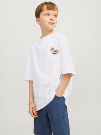 Jack & Jones Junior JORTAMPA BACK TEE CREW NECK JNR - Print T-shirt - weiß