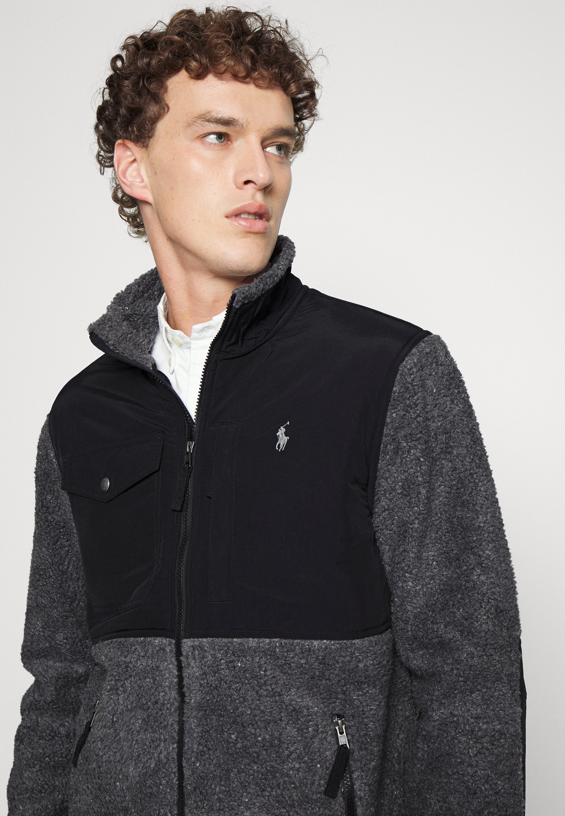 black polo fleece