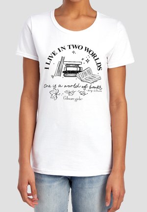 Cotton Soul, GILMORE GIRLS I LIVE IN TWO WORLDS - Print T-shirt - white