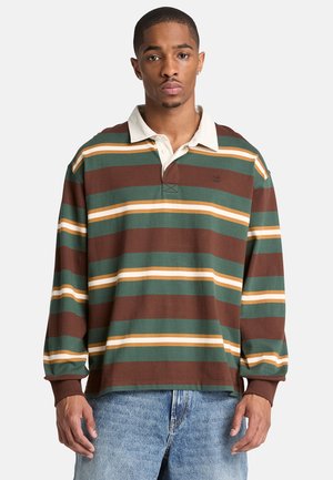 Timberland, LONG SLEEVES STRIPED RUGBY POLO. - Polo - - dark brown