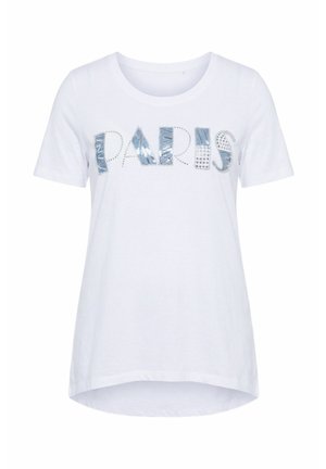 MIAMODA, T-SHIRT, A-LINIE, VERZIERTER PARIS-SCHRIFTZUG, HALBARM - T-shirts print - snow white