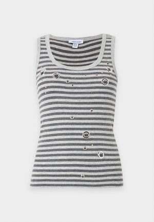 Jaded London, STRIPE EYELET STUDDED - Felső - grey