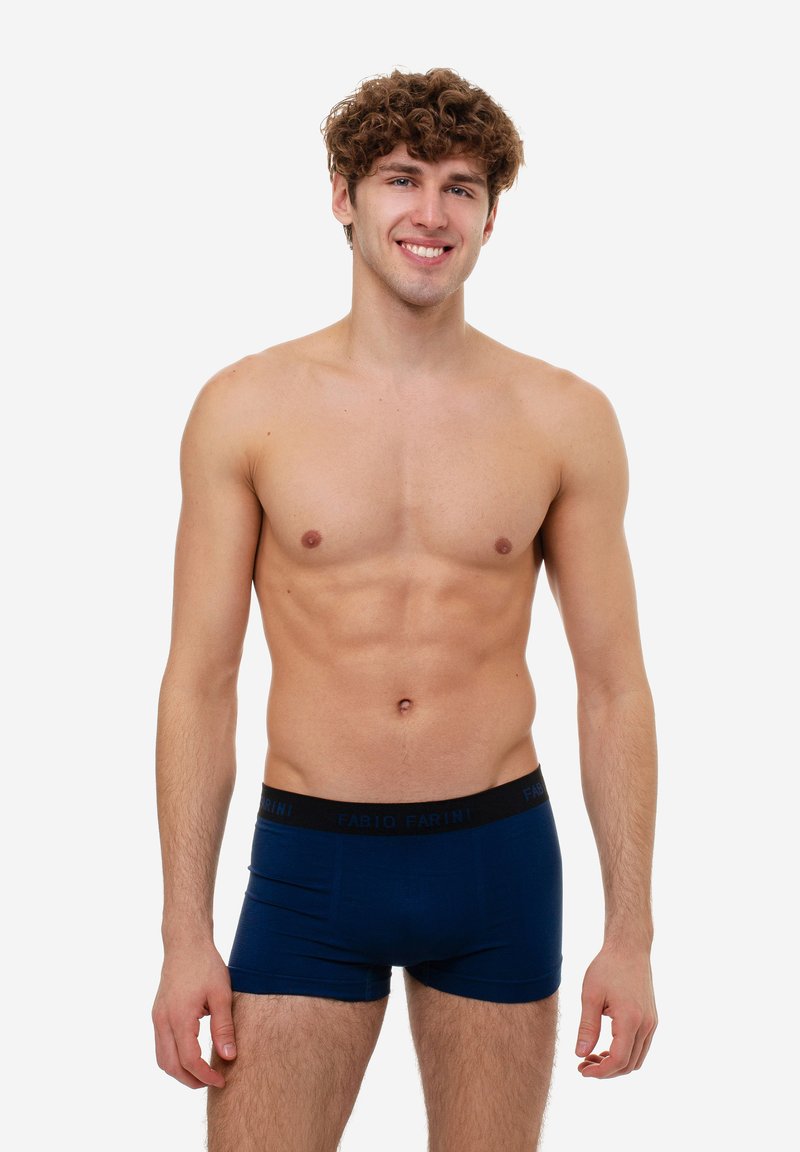 Fabio Farini 4er PACK RETRO BOXERSHORT TRUNKS OHNE SEITLICHE NAHT HIPSTER - Weite Boxershorts - anthracite/dark blue