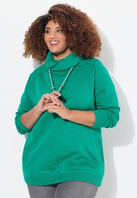 Ulla Popken MIT STEHKRAGEN RAGLANFORM LANGE ÄRMEL  - Felpa - classic emerald green