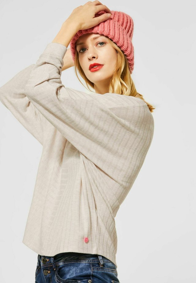 MIT RIPP-STRUKTURMIX - Langarmshirt - beige