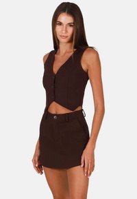 OW Collection NATALIE - A-linjainen hame - brown