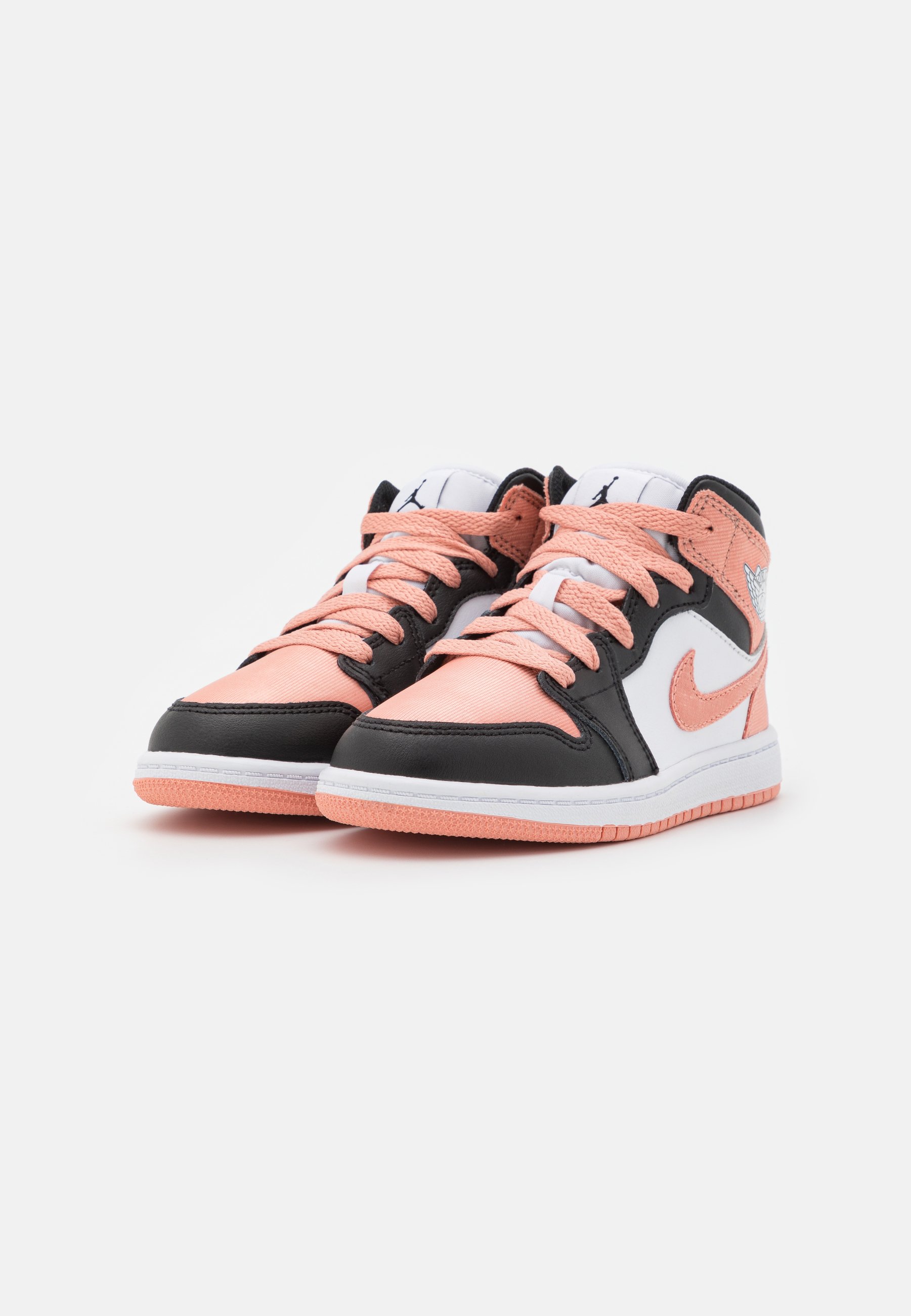 Jordan 1 MID UNISEX - Basketbalschoenen - white/light madder root/black/wit  - Zalando.nl