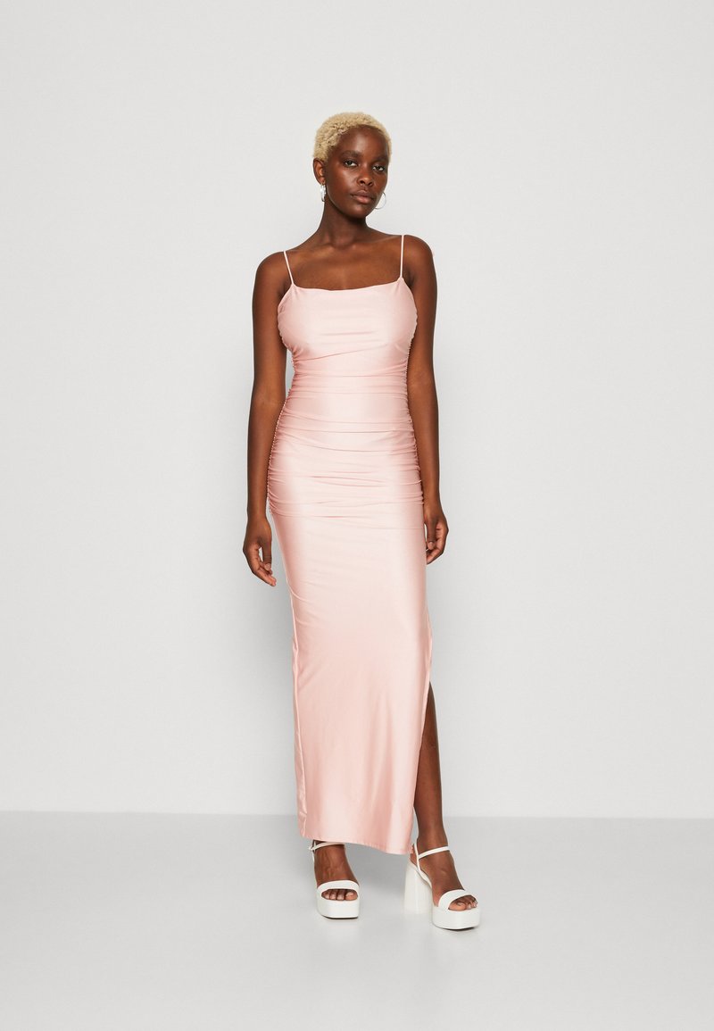Good American RUCHED SLIP MAXI DRESS Jersey dress light pink