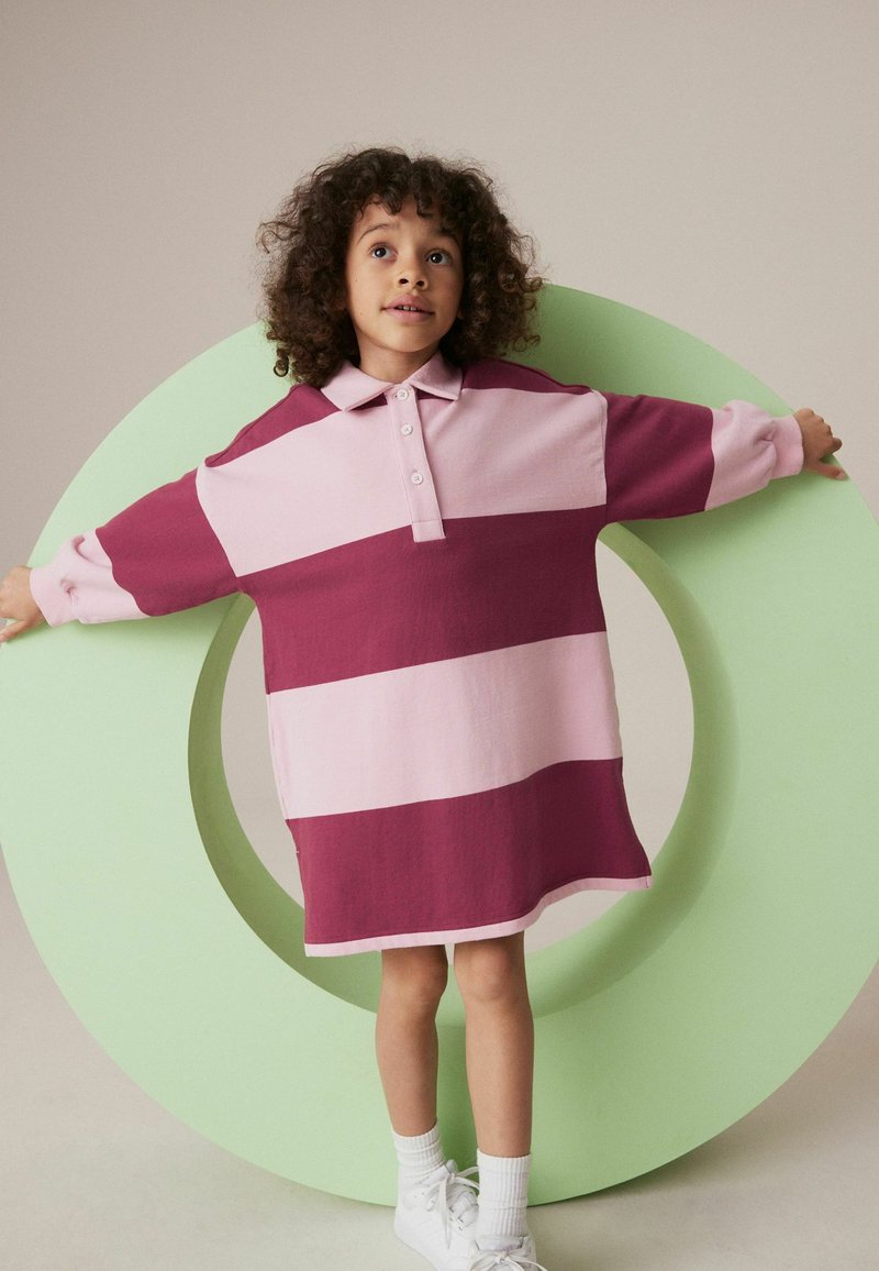 Next Nappali ruha - berry red pink stripe