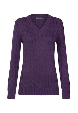CABLE V-NECK - Trui - purple
