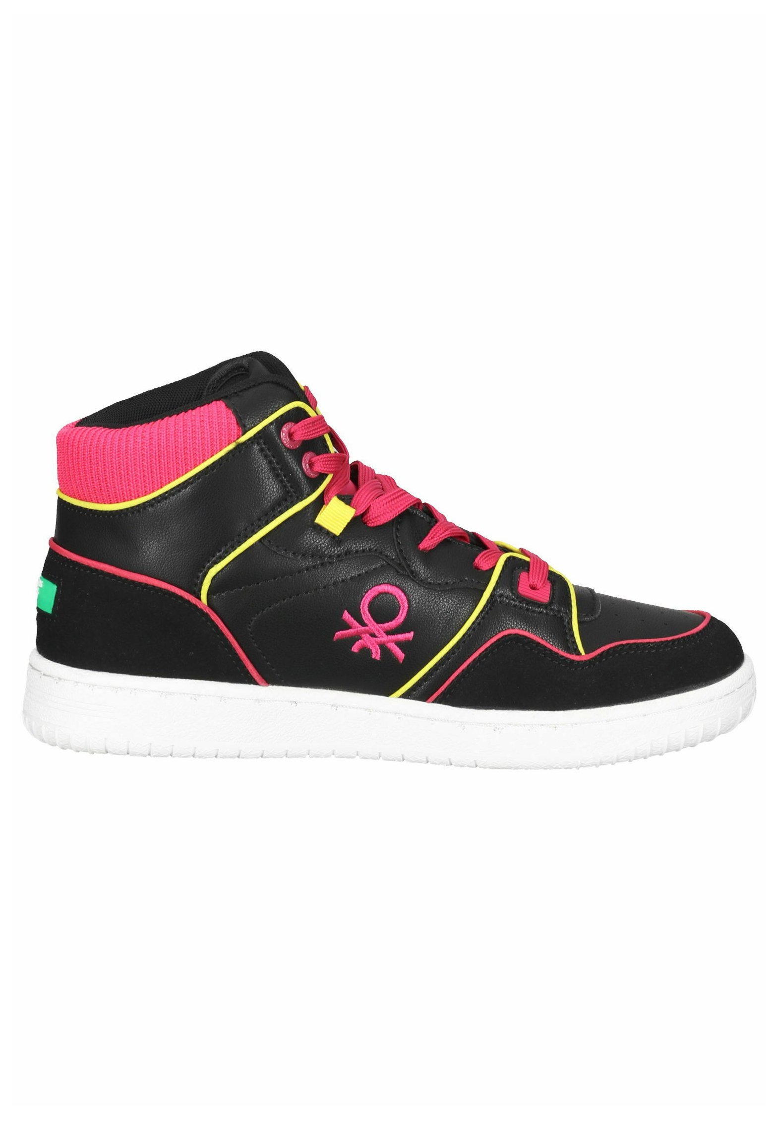 Benetton Sneakers alte - black/fucsia/nero - Zalando