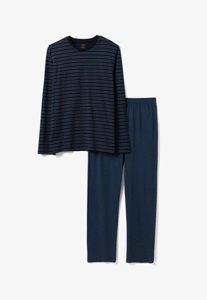 OVS, STRIPED CREW-NECK PYJAMAS SET - Nachtwäsche Set - navy blue