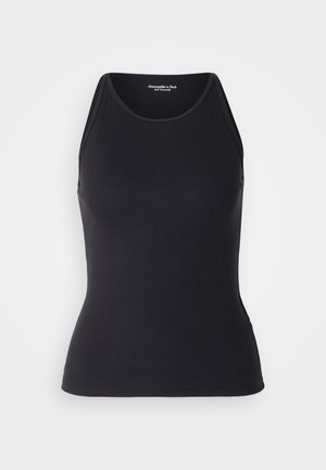 Abercrombie & Fitch HIGHNECK 4WAY CURVE HEM CAMI  - Topper - black beauty