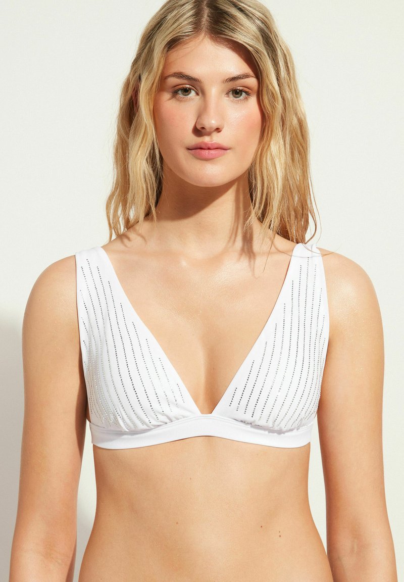 Calzedonia SHANGHAI PADDED BikiniTop c white rhinestone/offwhite