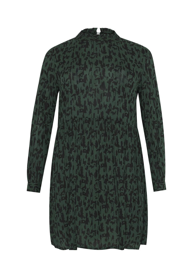 Kaffe Curve KCLUNE - Day dress - green black graphic print/dark green -  Zalando.ie