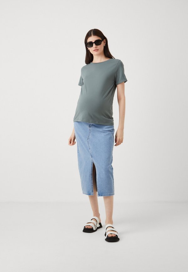 OLMSIRI FRONT SLIT SKIRT - Denim skirt3