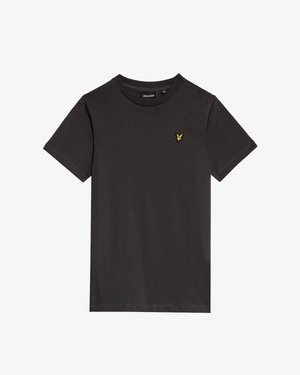 Μαύρο κοντομάνικο t-shirt με στρογγυλή λαιμόκοψη και μικρό κίτρινο λογότυπο πουλιού στο αριστερό στήθος από τη μάρκα Lyle & Scott.