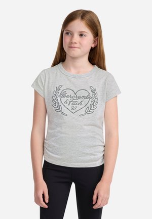 Abercrombie & Fitch LAUREL HEART BABY TEE - Triko s potiskem - light grey heather